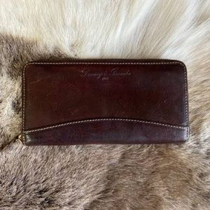 Dooney & Bourke Brown Leather Zip Wallet
